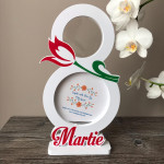 Rama foto in forma de cifra 8 cu lalea rosie thumb-image 2