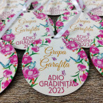 Medalii din lemn ,,Adio Gradiniță,, cu flori thumb-image 1