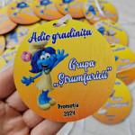 Medalii din lemn ,,Adio Gradiniță,, cu Smurf thumb-image 1