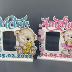 Rama foto  personalizata pentru băiețel și fetițe cu ursuleț thumb-image 1