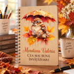 Carnet din lemn cu pasăre thumb-image 1