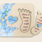 Invitații din lemn pentru nani cu flori thumb-image 1