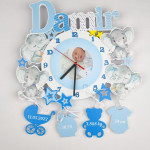 Именные детские  часы - Слоники thumb-image 1