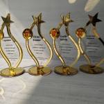 Trofeu personalizat din acril auriu stea thumb-image 2