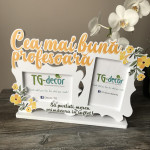 Ramă foto ,, Cea mai bună profesoară,, cu flori thumb-image 1