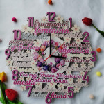 Ceas din lemn cu flori thumb-image 1