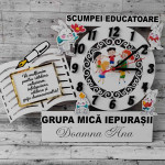 Ceas din lemn cu iepurasi thumb-image 1