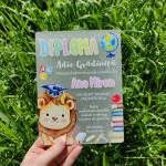 Diplomă din pet ,,Adio Gradiniță,, cu leu thumb-image 1