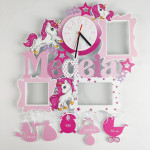 Рамка - Часы  на 3 фото - Единорог thumb-image 1