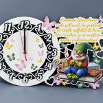 Ceas din lemn cu pitici thumb-image 1