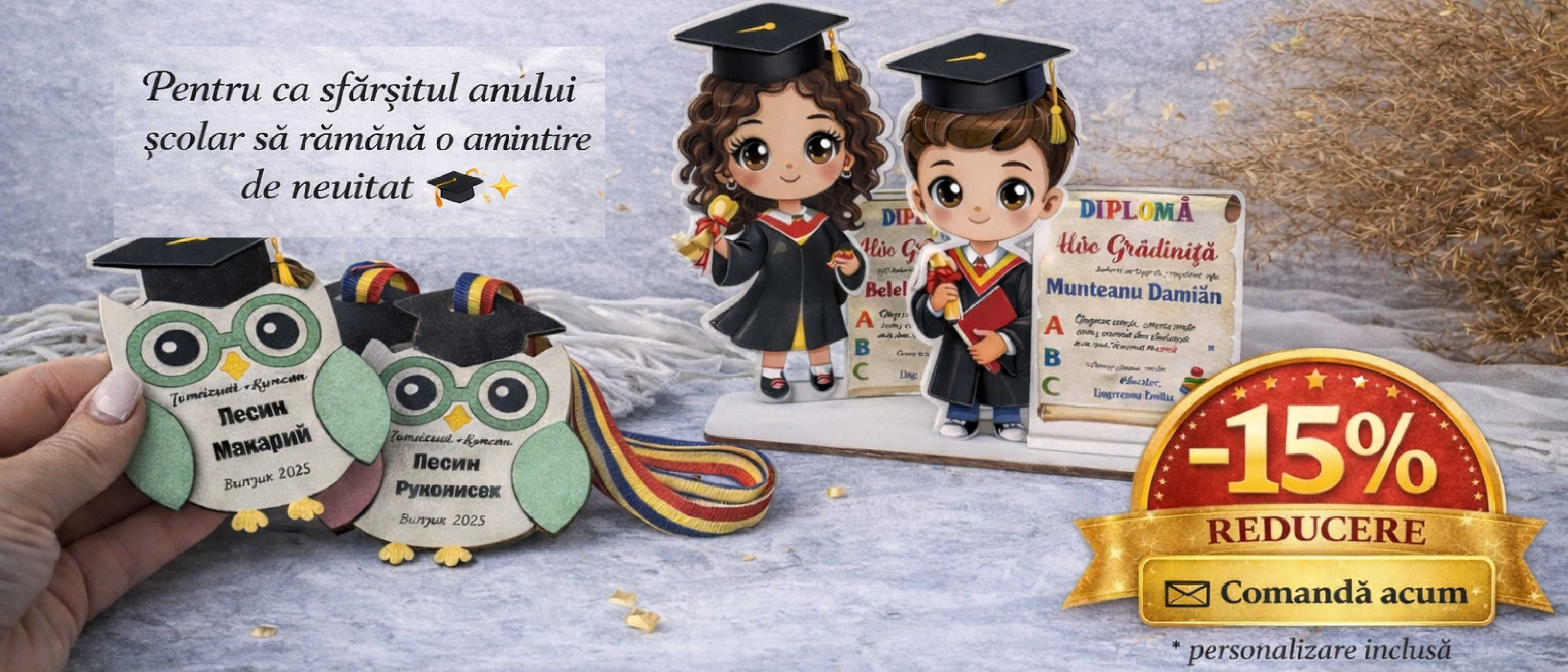 reducere -15% medalii diplome